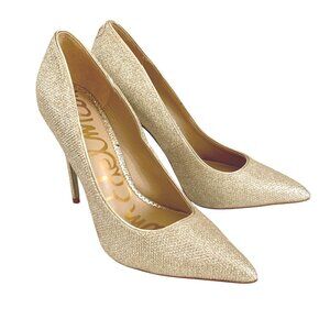 Sam Edelman Danna Metallic Glittery High Heels Pointed Toe Stilettos 7 Pumps